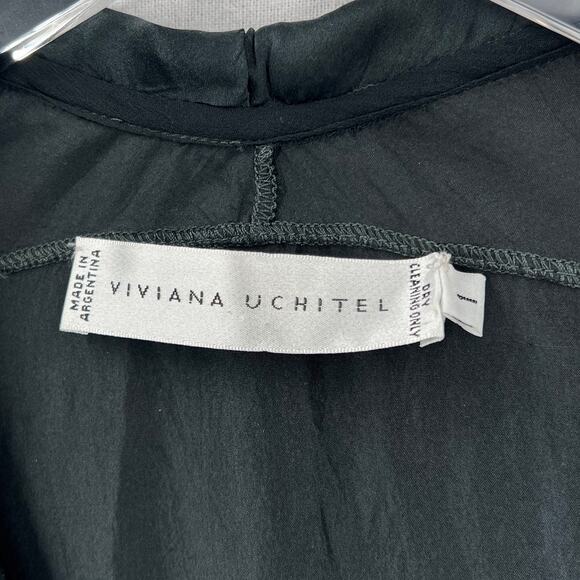 VIVIANA UCHITEL Sleeveless Silk Dress Small Gray Ombre Dip Dye Tuni Shift Cowl - Picture 8 of 16